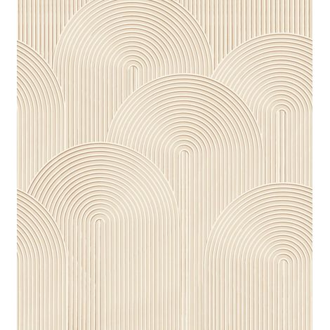 Papier peint panoramique effet 3D beige clair – Dimensions 250 x 279 cm – Papier intissé écologique – Facile à poser sans table à tapisser – Estahome (1/5)