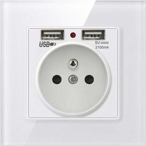Enchufe de pared, tomacorriente de pared con doble USB - Cargador para iPhone/Android (1 ud.) (1/4)