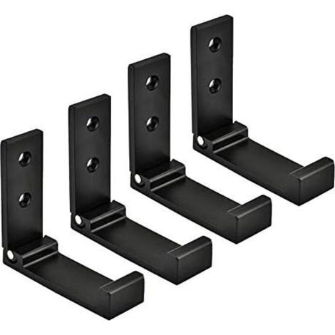 ZOLGINAH 4er-Pack Klapphaken, faltbare Kleiderhaken für Kleidung, Badezimmer (Schwarz) (1/5)