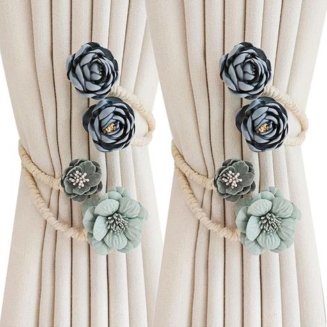 intrecciati, fermatende, fermatende fatti a mano, fermatende floreali Boho, fermatende floreali carini, corda decorativa per (1/5)
