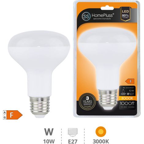 SPOT LED E27 - 10W BLANC CHAUD - DIAMETRE 80