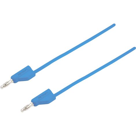 Ultra-flexible Cordon de mesure [Banane mâle 4 mm - Banane mâle 4 mm ] 25.00 cm bleu MSB-300 10 A (1/4)