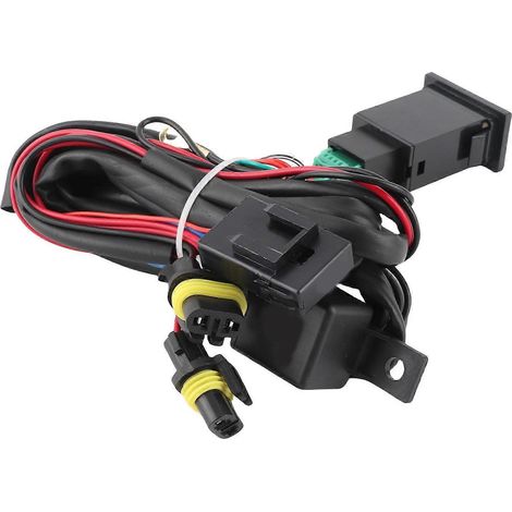 Kit de câblage universel pour éclairage LED 12V compatible avec les voitures et les camions, avec relais et interrupteur à bascule lumineux. (1/5)