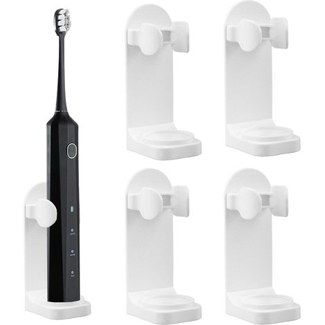 4 Pcs Support Brosse a Dent Electrique, Support Adhésif Réglable Puissant pour Brosses à Dents Électriques, Fixation Murale Pratique, Convient à la Plupart des Modèles (1/5)