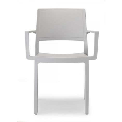 Poltrona KATE con braccioli confezione da 4 pezzi grigio chiaro (1/4)