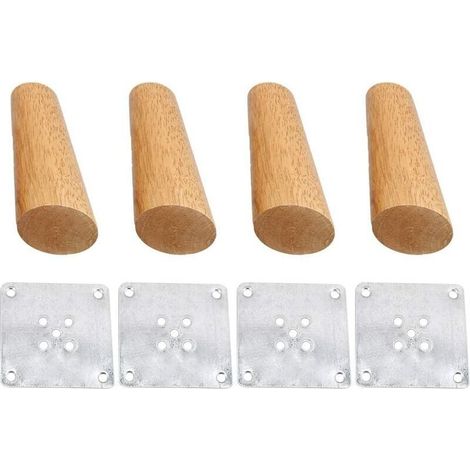 Sofabeine, Tischbeine aus Massivholz, Schrankbeine, 4 Stück, 55 x 415 Punkte, runde Beine aus Eukalyptusholz, schräge Öffnung