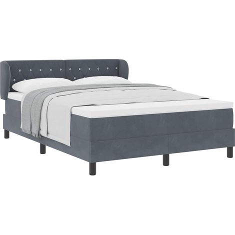 Maison Exclusive - Boxspringbett mit Kopfteil Dunkelgrau 140 x 20