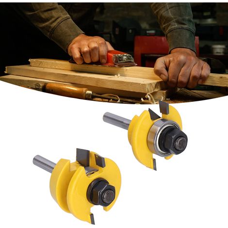 Set mit 2 Zapfenschneidern mit 6,35 mm (1/4 Zoll) Schaft, Zapfenschneider für die Holzbearbeitung, Zapfenschneider für Türrahmen, Zapfenschneider mit Fasen (1/5)