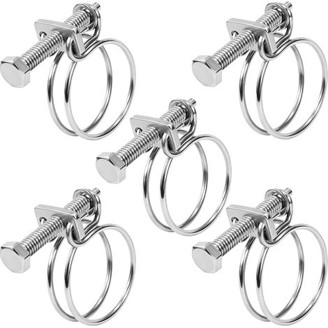Doppelschlauchschelle aus Edelstahl 304, 21 bis 25 mm, 5er-Packung (1/4)