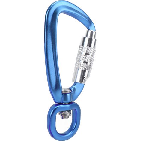 360°-Selbstverriegelnder Karabiner für Hundezubehör, Hängematten und Rucksäcke – Blau