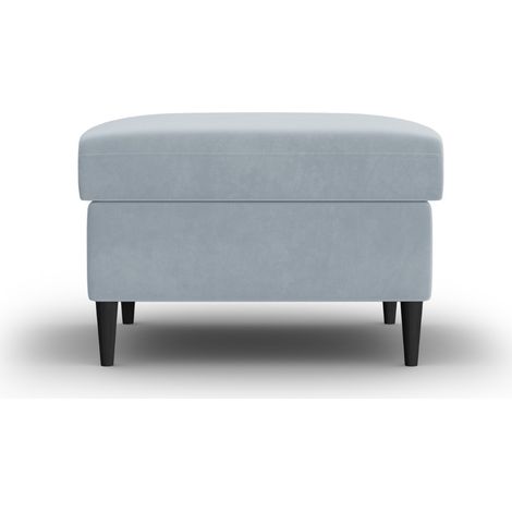 Pouf en velours bleu clair (1/5)