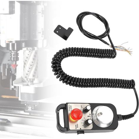 Impulsgenerator, Universal 4-Achse MPG Anhänger Handrad Controller mit Not-Aus, Linientreiber Elektronisches Handrad für CNC Fräsmaschine (1/5)