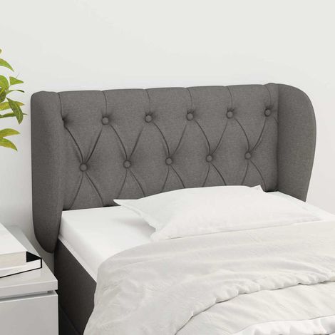 Tête de lit avec oreilles Style Classique Armoire de lit - Gris foncé 83x23x78/88 cm Tissu BV374121 - BonneVie (1/5)