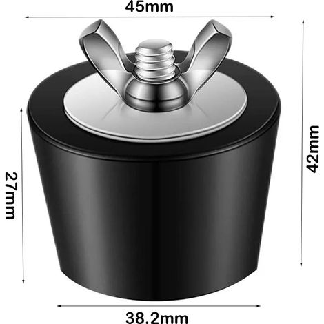 Accessoires de piscine Bouchon d'hivernage de piscine en caoutchouc neuf (45 mm) avec vis en acier inoxydable, noir, pour détection de fuites. (1/5)