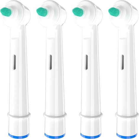 Têtes de brosse de remplacement, nettoyage interdentaire, ensemble de 2, Blanc-4 Pcs (1/2)