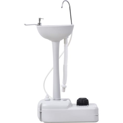 Lavabo portátil con ruedas HDPE blanco 51 x 33,5 x 103 cm HOMVRA (1/5)