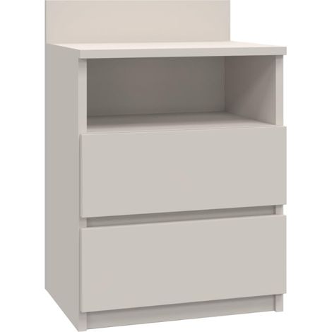 Comodino: due cassetti, 1 ripiano, Cashmere, 30 x 51 x 40cm (1/5)