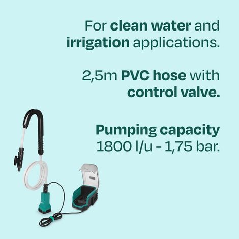 VONROC - Pompe pour récupérateur d’eau 20V - 80 W - 1800 l/h - 1,75 bar batterie 4,0 Ah et chargeur inclus (1/5)