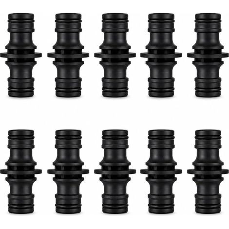 10 x Garden Hose Connectors, 1/2 Inch, Hose Connector, Double Male Quick Ends, Heavy Duty Adapter for Garden Extension, Car Wash, Yard Cleaning (1/5)
