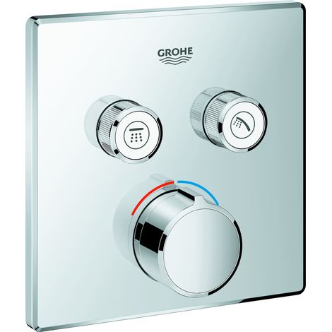 Mitigeur de douche encastré 2 sorties – Finition chromée – Débit 23/25 l/min – Compatible avec GROHE Rapido SmartBox – 29148000
