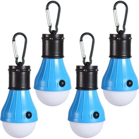 Lampes de camping [Lot de 4] Lanternes de camping portables à LED, lanternes de tente, éclairage de secours, accessoires de tente indispensables pour le camping, la randonnée, le trekking, les pannes 
