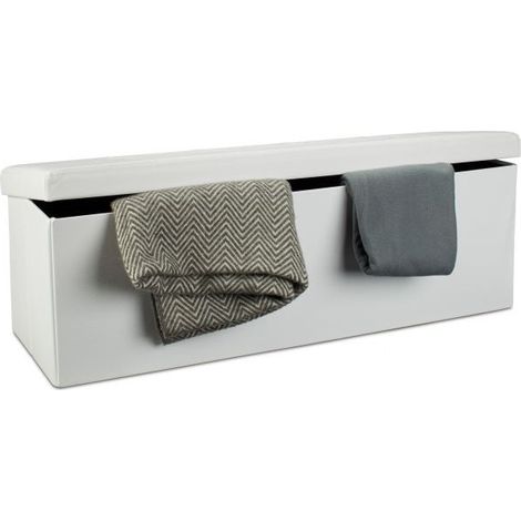 Folding storage bench in artificial leather (1/5)