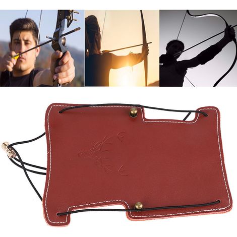 Protège-bras en cuir ajustable pour archers, tir à l'arc et chasse traditionnelle (1/5)
