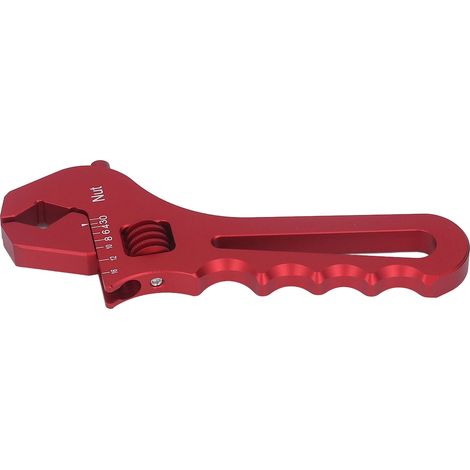 Anschlussschlüssel AN3-AN16, verstellbarer, leichter Aluminiumschlüssel für Schlauchadapterenden, rot (1/5)