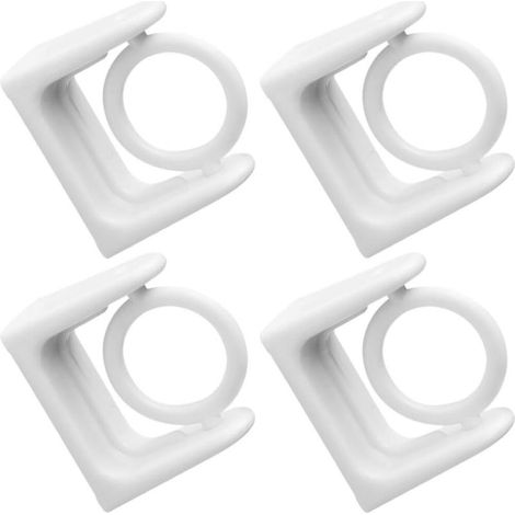 4Pcs Rideau Tringle Support Mural Crochets Porte- Tige Rideaux Rideau Draperie Tige Tige Pince de Porte- Tige (Blanc) (1/5)
