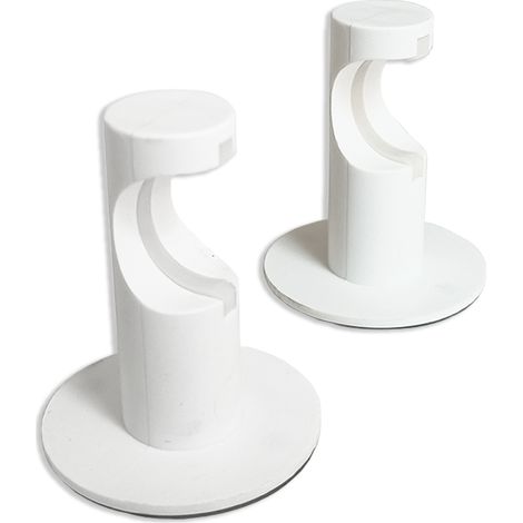 Pack de 2 supports adhésifs blancs pour tringle à rideaux légers et voilages – Ø 20 mm – Fixation murale ou fenêtre sans perçage – Design standard – Haute qualité