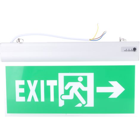 Luz de seguridad LED acrílica para salidas de emergencia: función de alarma por voz y 90 minutos de duración de la batería. (1/5)