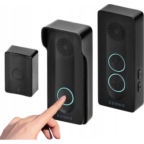 Interphone sans fil OR-DOM-YR-934/B - Noir - Alimenté par batterie - Résistant aux intempéries et extensible (1/5)
