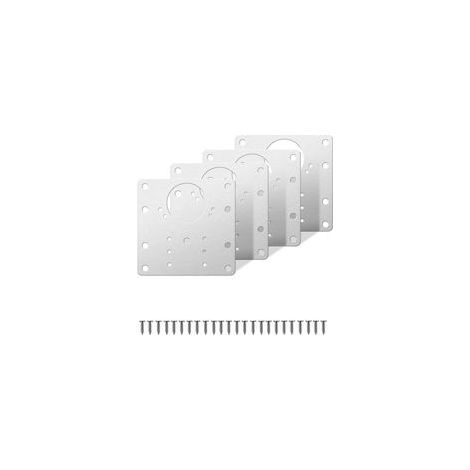 4pcs Plaque de réparation plaque de fixation de réparation de porte d'armoire en acier inoxydable avec vis de montage pour meubles de porte d'armoire de cuisine