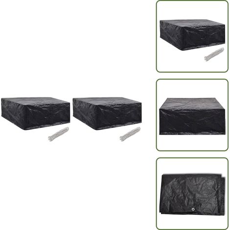Gartenmöbel-Abdeckungen 2 Stk. 10 Ösen 260x260x90 cm - Gartenmöbelschutzhülle - Rattan Möbel Abdecken - Gartenmöbel Abzudecken - Gartenmöbelüberdachung - Wetterfeste Gartenmöbelabdeckung