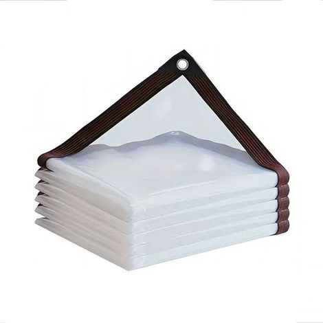 Bâche - Bâche transparente imperméable - 200 cm × 300 cm - Transparente - Œillets 20 mm - Housse pour mobilier de jardin - Usage extérieur - Protège de la pluie - Isolation thermique pour les plantes (1/5)