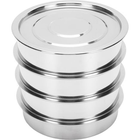 Démarreur de Plateau de Germination, Démarreur de Graines en Acier Inoxydable avec 4 Niveaux Empilables et Trous de Drainage pour Le Jardinage Intérieur et l'utilisation en Serre (4 Niveaux) (1/5)