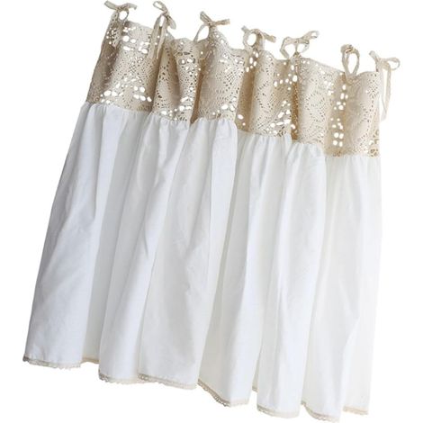 Rideau Court en Coton 120X63 CM Demi Rideau Décoratif Suspendu Blanc de Fenêtre Léger pour Maison Adapté aux Petites Fenêtres Cuisine (1/5)