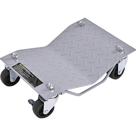 COSTWAY Juego de 4 Plataformas Rodantes con Capacidad de 2720 KG, Plataformas de Acero con Ruedas Bloqueables & Mango, Juego de Plataformas para Mover Coches, Camiones, Tractores, Motocicletas, Gris (1/4)
