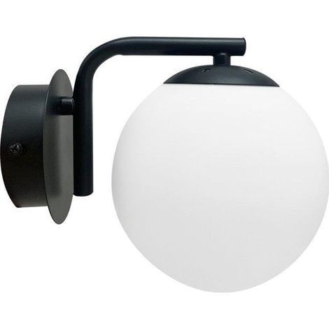 Aplique de pared de cristal negro con bola blanca, 1xE14, 40W, AMADEO Candellux