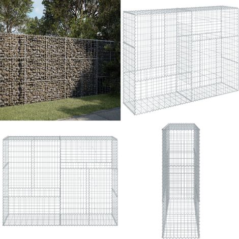 vidaXL Panier gabion avec couvercle 200x50x150 cm fer galvanisé (1/5)
