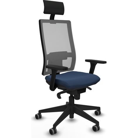 Chaise ergonomique piqueras y crespo Horna bleu marine simili cuir (1/2)