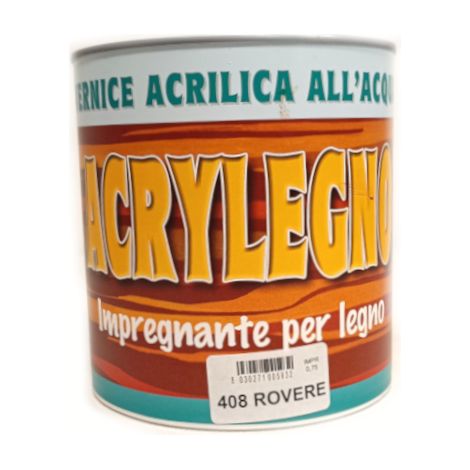 Vernice acrilica impregnante Acrylegno 408 Rovere 750ml legno esterno interno
