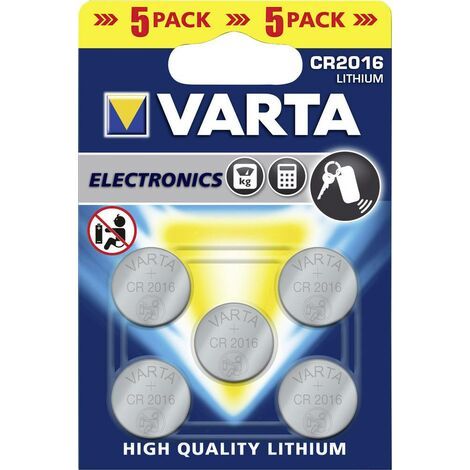 VARTA Knopfzelle Lithium, CR2016,  3V 5 Stück