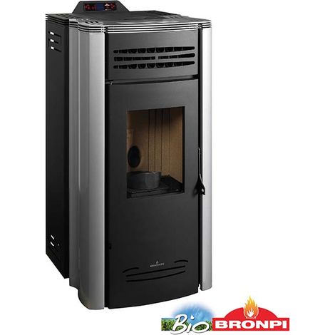 BRICOSOL ESTUFA DE PELLET BRONPI MODELO CORAL 15 KW CANALIZABLE COLOR PLATA (1/3)