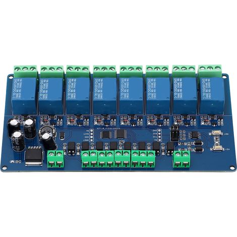 Module relais 8 canaux, sortie 8 voies, entrée DC7-24V, fabrication premium, idéal pour automatisation, contrôle industriel, carte relais fiable. (1/5)
