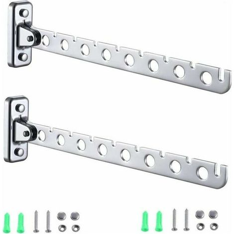 2 patères en acier inoxydable, pliable, porte-manteau mural, tringle à vêtements pour montage mural, pliable, éventail, porte-manteau mural, porte-manteau L13 (1/5)