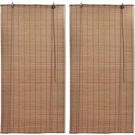 Stores roulants en bambou 2 pcs 100x160 cm Marron