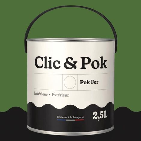 Peinture Fer Antirouille – Métal Extérieur Intérieur, Satinée, Protection Rouille - 2,5L - RAL 6010 Vert herbe