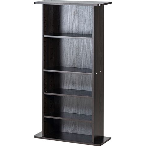 Mophorn-Medienaufbewahrungsschrank, 5-lagiges DVD-Regal für bis zu 240 CDs, verstellbare Regale für Musik, Filme, Spiele, Espresso-Finish