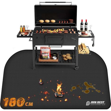 1 Tapis De Protection 180x100cm Ignifuge Pour Barbecue Extérieur Étanche Et Réutilisable Pour Patio (1/5)